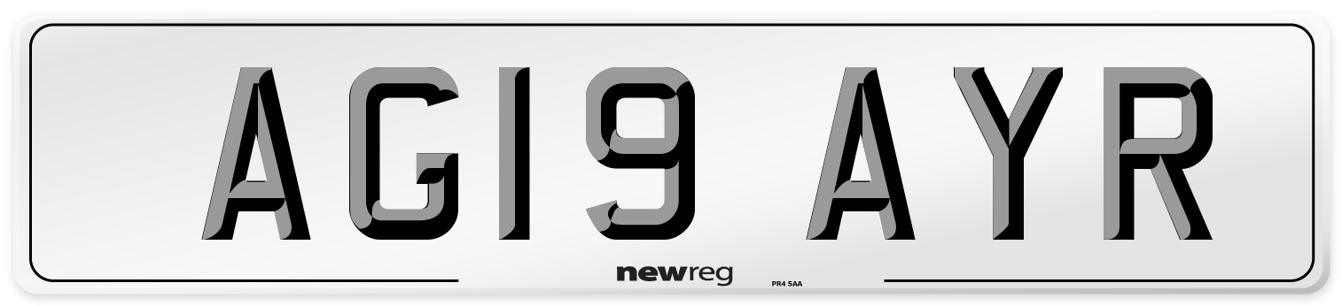 AG19 AYR Number Plate from New Reg